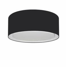 Plafon Duplo Cilíndrico Md-3036 Cúpula em Tecido 50x25cm Preto - Bivolt