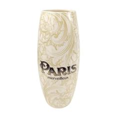 Vaso Bege Decorativo Paris Merveilleux 30X11Cm Arabesco