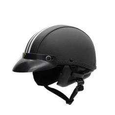 Capacete coquinho scooter moto elétrica bike couro preto