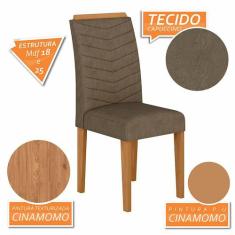 Kit 02 Cadeiras Lisboa Wood Cinamomo/ Capuccino - Moveis Arapongas