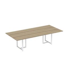 Mesa Reunião 2600x1200mm Mr2600p25tub Noce Naturalle/Branco
