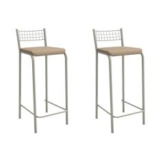 Banqueta Genova 740mm Nickel (par) Nickel/Capuccino