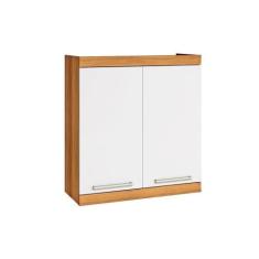 Armário Aéreo Cozinha Modulado Burguesa c/ 2 Portas Freijó/Branco - Ne