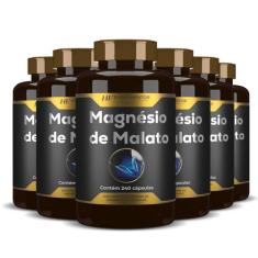 6x magnésio de malato premium 240caps hf suplementos - HF SUPLEMENTS
