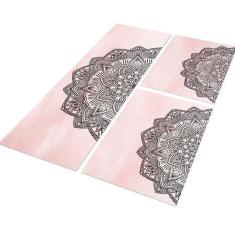 Tapete Passadeira Cozinha Mandala 120x40 + 2 Capachos 60x40 - Style Br