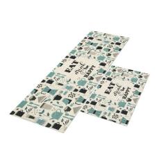 Tapete Passadeira Cozinha Eat Happy 120x40 + Capacho 60x40 - Style Bra