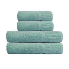 Jogo de Toalhas Macias 2 Banho + 2 Rosto 100% Algodão Grande - Bella E