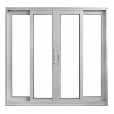 Janela de Alumínio Branco Vitro de Correr 4 Folhas Suprema Sem Grade H