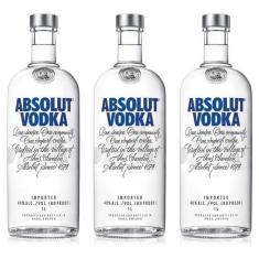 Vodka Absolut Original 1L Kit 3 Unidades Barato