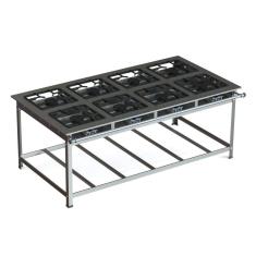 Fogão Industrial Inox 30x30 P7 8 Bocas Alta Pressão - jl Colombo