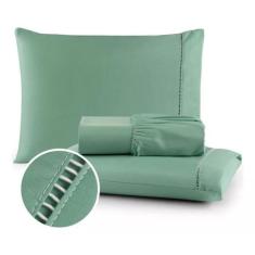 Lençol para cama de Casal 4 Peças 400 Fios Ponto Palito 100% Algodão -