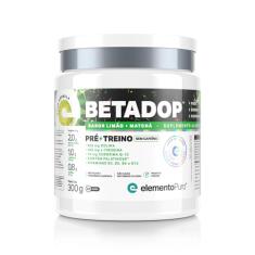 Pré-treino sem Cafeína BETADOP 300g com Vitaminas/Coenzima Q10 Sabor Limão com Matchá elementoPuro