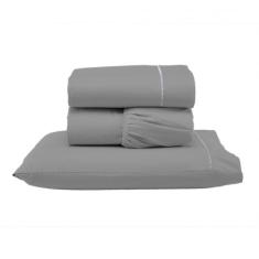 Jogo Lençol Casal Queen 3 Peças  Ponto Palito 100 Algodão - theovitex 