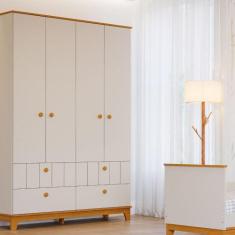 Guarda Roupa de Bebê 4 Portas 4 Gavetas Chantilly Expresso Móveis Off 