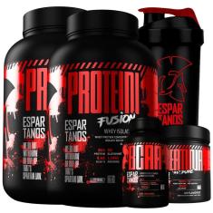 Kit 2x Whey Protein Fusion + Bcaa + Creatina + Shaker-Unissex