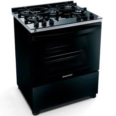 Fogão 5 Bocas de Piso Brastemp Mesa de Vidro Bivolt Preto BFS5VCE