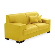 Sofá 2 Lugares Manuela Suede Amarelo Império Estofados - 88x155x87