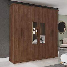 Guarda Roupa Casal Espelhado 6 Portas 3 Gavetas Scott Plus Espresso Móveis