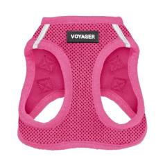 Peitoral Voyager Step-In Air para cães – malha para todos os climas, refletivo, sem puxar para cães pequenos, médios e gatos – seguro com fecho de velcro, fivela, anéis D duplos – fúcsia, PPP