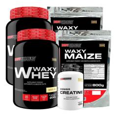 Kit 2 x Whey Protein Waxy Whey 900g + Creatina 100g + 2 Waxy Maize 800g - Bodybuilders-Unissex