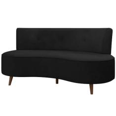 Sofá Chaise Living 2 Lugares 160cm para Sala Istambul K01 Veludo Preto - Lyam Decor