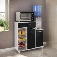 Balcão Cozinha Multiuso Ditália Mf-185 Branco/preto