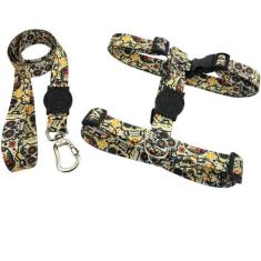 Coleira Peitoral Pet Para Cachorro Antipuxão com Guia e Trava de Segur