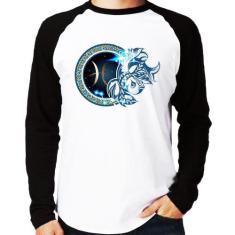 Camiseta Raglan Signo Peixes Astrologia Manga Longa - Foca na Moda, Br