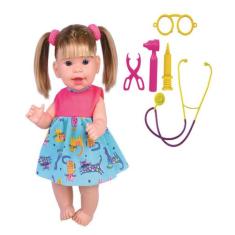 Boneca Baby Bebê Doutora Malu com Acessórios Médicos Médica - Supertoy