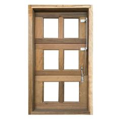 Janela de Madeira Vitro Capelinha Basculante Reto de Itaúba Esquadrias