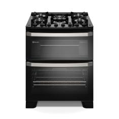 Fogão 5 Bocas Electrolux Preto Experience Com Duplo Forno, Mesa De Vidro E Perfectcook360