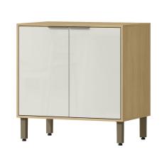 Balcão De Cozinha 80cm Glória 2 Portas Castanho-off White