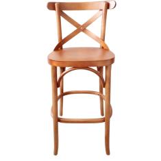 Banqueta Bruna X Selva Madeira Maciça Gourmet Bancada Bistrô Castanho Mogno