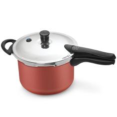 Panela De Pressão Press Grená 20 Cm 4,5 L Em Alumínio Com Revestimento Interno Antiaderente Nigro