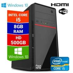 Computador Pc Cpu Intel Core i5 Com Hdmi 8GB HD 500GB Windows 10 Wifi 