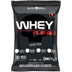 Whey Protein Black Skull Morango Whey Turbo - Refil - 907g