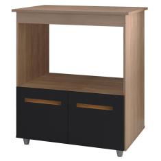 Balcão Multiuso Com Nicho 75cm 9450 Savana Preto Mobbs