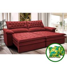 Sofá Retrátil e Reclinável 2,12m Molas Ensacadas Cama inBox Alemanha. com Viscoelástico Velusoft