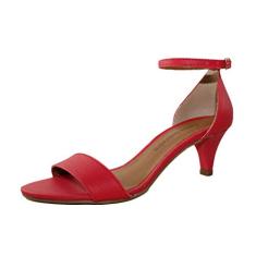 Sandália Salto Baixo Fino Luiza Sobreira Couro Vermelho Mod. 2016
