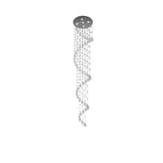 LUSTRE DE CRISTAL ESPIRAL,COM 1,40 METROS DE ALTURA, BASE DE INOX ESPELHADO 30 CM DE DIÂMETROS