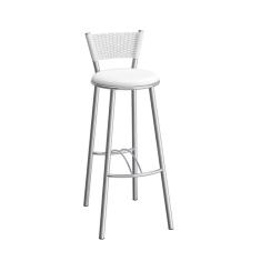 Banqueta Alta com Encosto Vitória Compoarte Cromado 