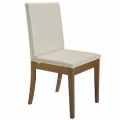Cadeira de Jantar Herval Pérola com Revestimento em Tecido – Off White/Amêndoa