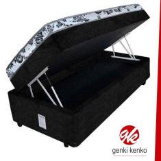 Cama Baú Conjugada Espuma Dupla Solteiro Suede