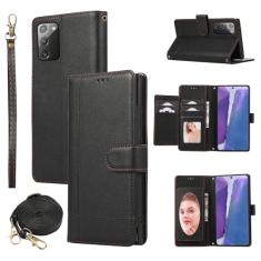 Dswteny Compatível com Samsung Galaxy Note 20 5G capa carteira alça de pulso, alça transversal, espelho de couro PU flip suporte de crédito capa de celular para Note20 Notes 20s Twenty Not S20