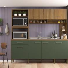 Cozinha Compacta 7 Portas e 1 Gaveta Ipê/Arbo