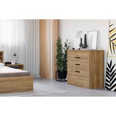 Cômoda com 4 Gavetas S824 Gold Nogueira