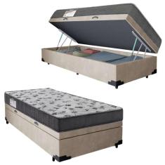 Cama Box Baú Solteiro Suede + Colchão De Espuma D33 - SerenePrime - 88