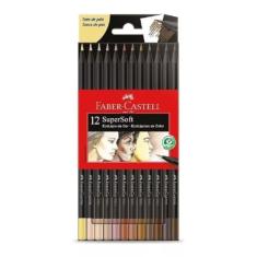 Lápis De Cor, Faber-Castell, Redondo, Supersoft, 12 Cores, Tons Pele, Multicor, 120715SOFTCQ