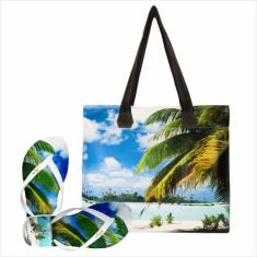 Bolsa Com Chinelo Feminino Coqueiro Magicc Bolsa, 33/34