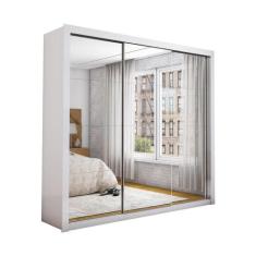 Guarda Roupa Roupeiro Isabela Master 3 Portas de Correr com Espelho 4 